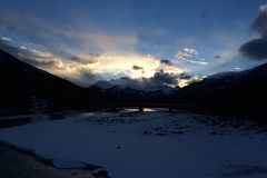 16 Bow River Bridge In Banff At Sunset From The Pedestrian Bridge In Winter.jpg